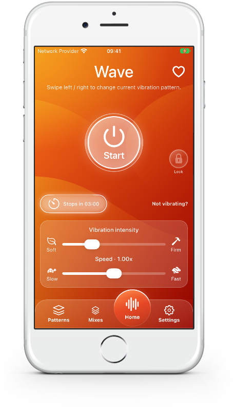Vibrator home screen inside the white iPhone